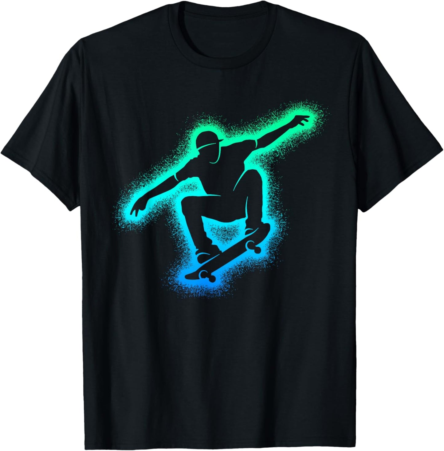 Skater Skateboard Skateboarder Men Kids Boys Skateboarding T-Shirt - T-Shirt | Black