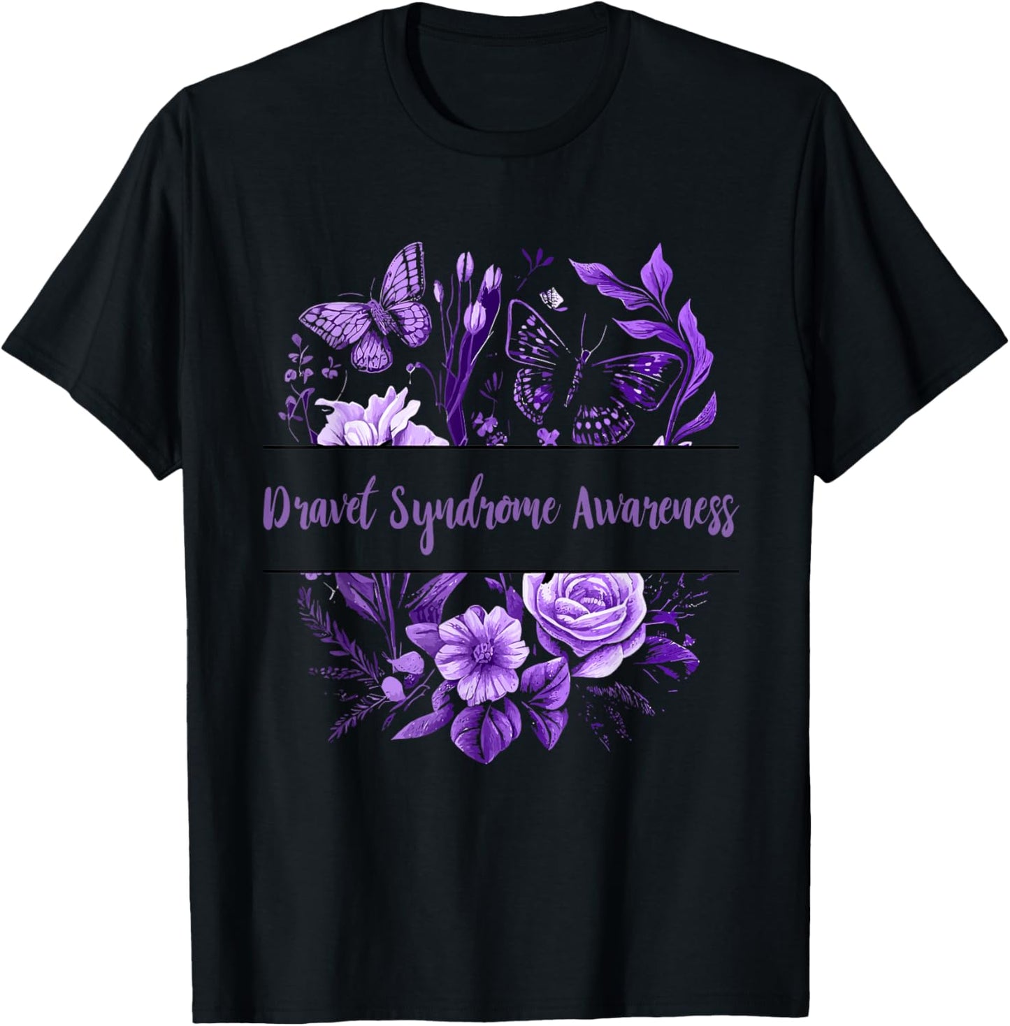 Purple Ribbon Dravet Syndrome Awareness Dravet Survivor T-Shirt - T-Shirt | Black