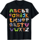Fun Animal ABCs Learn Back to School Alphabet Shirt for Kids T-Shirt - T-Shirt | Black