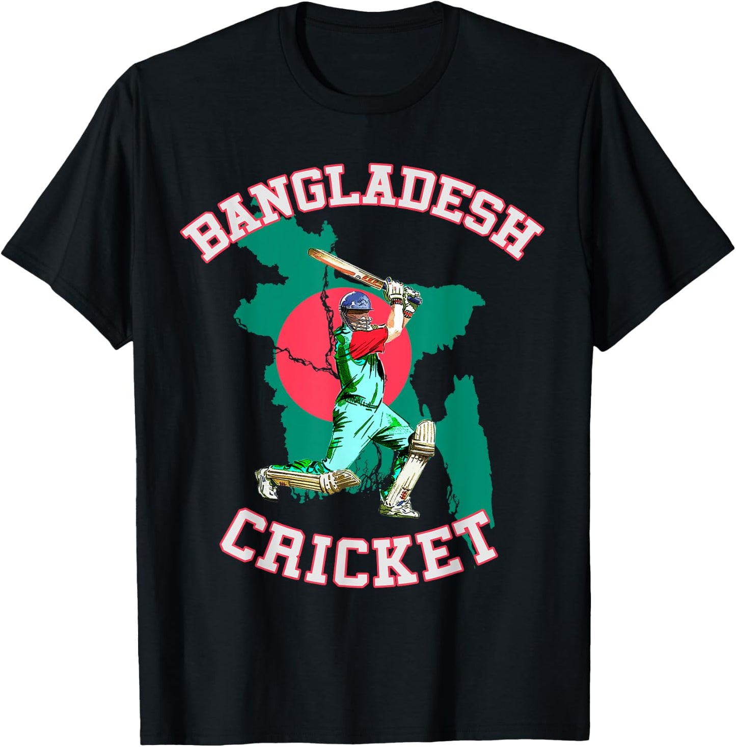 Bangladeshi Batsman Shirt - Bangladesh Tiger Cricket Cup Fan T-Shirt - T-Shirt | Black