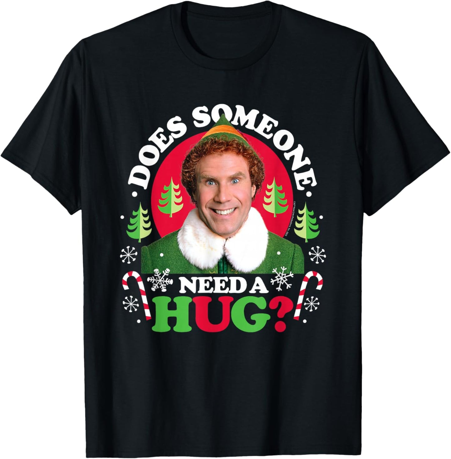 Elf - Does Someone Need A Hug? T-Shirt - T-Shirt | Black