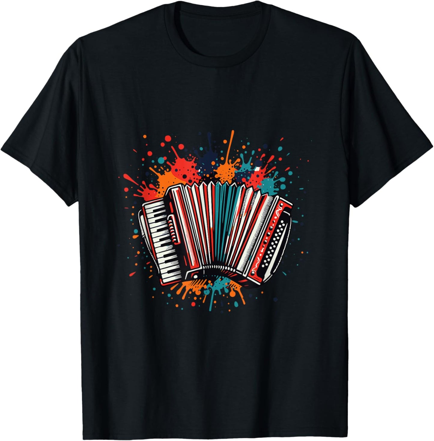 Retro Accordion Player Graphic Apparel for Music Lovers T-Shirt - T-Shirt | Black