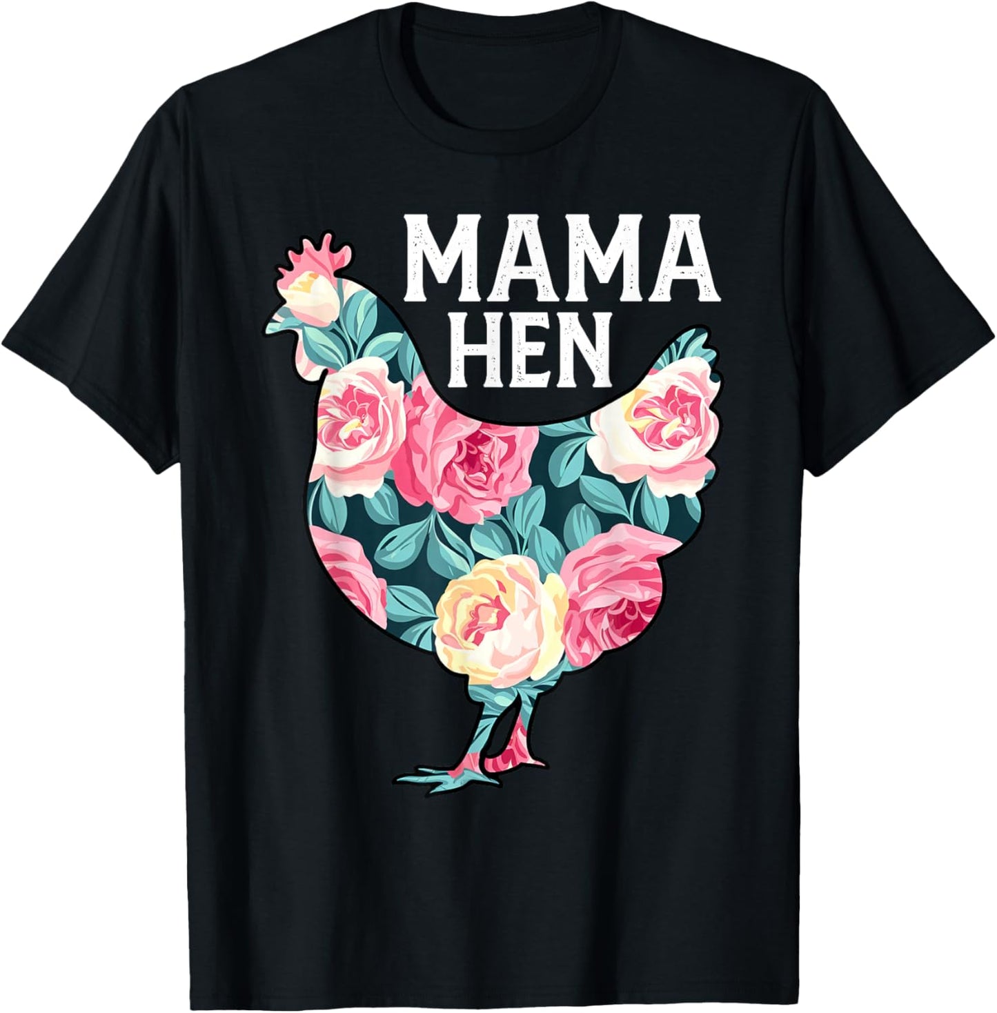 Funny Mother's Day Mama Hen Chicken Mom Farm T-Shirt - T-Shirt | Black