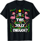 Christmas Tree Pink Flamingo Holiday Santa Hat Xmas T-Shirt - T-Shirt | Black