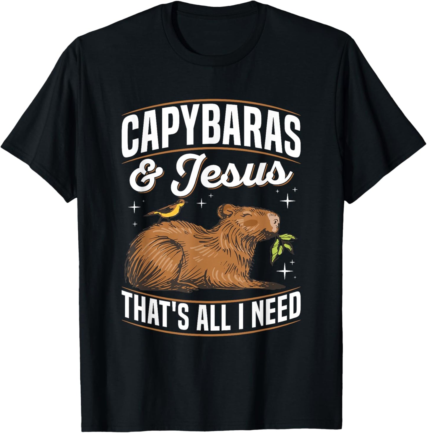 Capybaras & Jesus-that's all I need Quote for a Capybara Fan T-Shirt - T-Shirt | Black