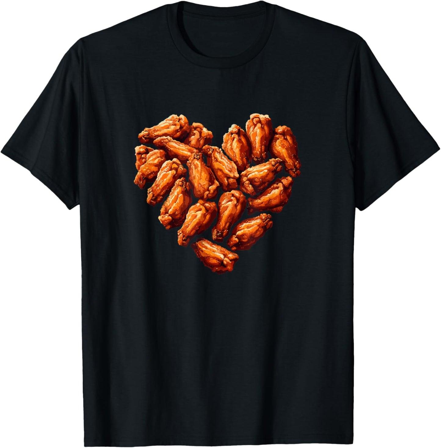 Chicken Wings Are My Valentine Funny Valentines Day Food T-Shirt - T-Shirt | Black