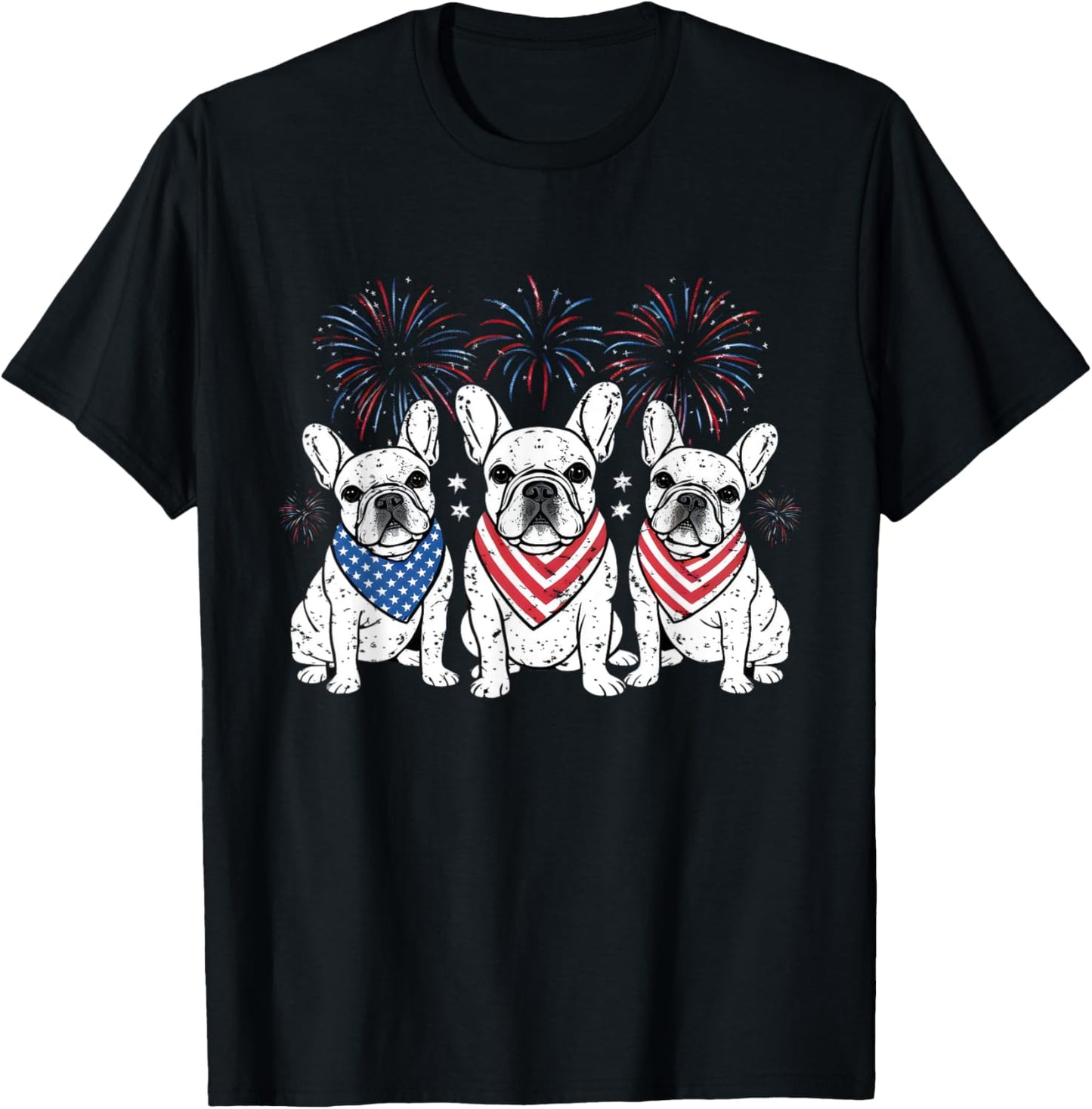 French Bulldog American Flag 4th Of July Independence Day T-Shirt - T-Shirt | Black
