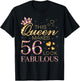 This Queen Makes 56 Look Fabulous 56th Birthday Queen B-Day T-Shirt - T-Shirt | Black