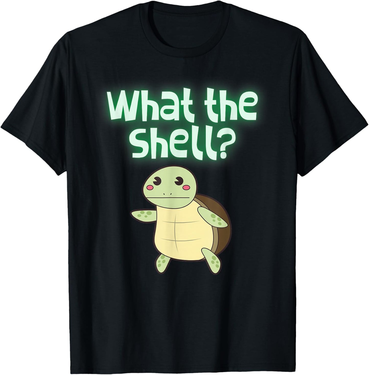 What the Shell Shirt Funny Turtle Shirts Men Kids T-Shirt - T-Shirt | Black