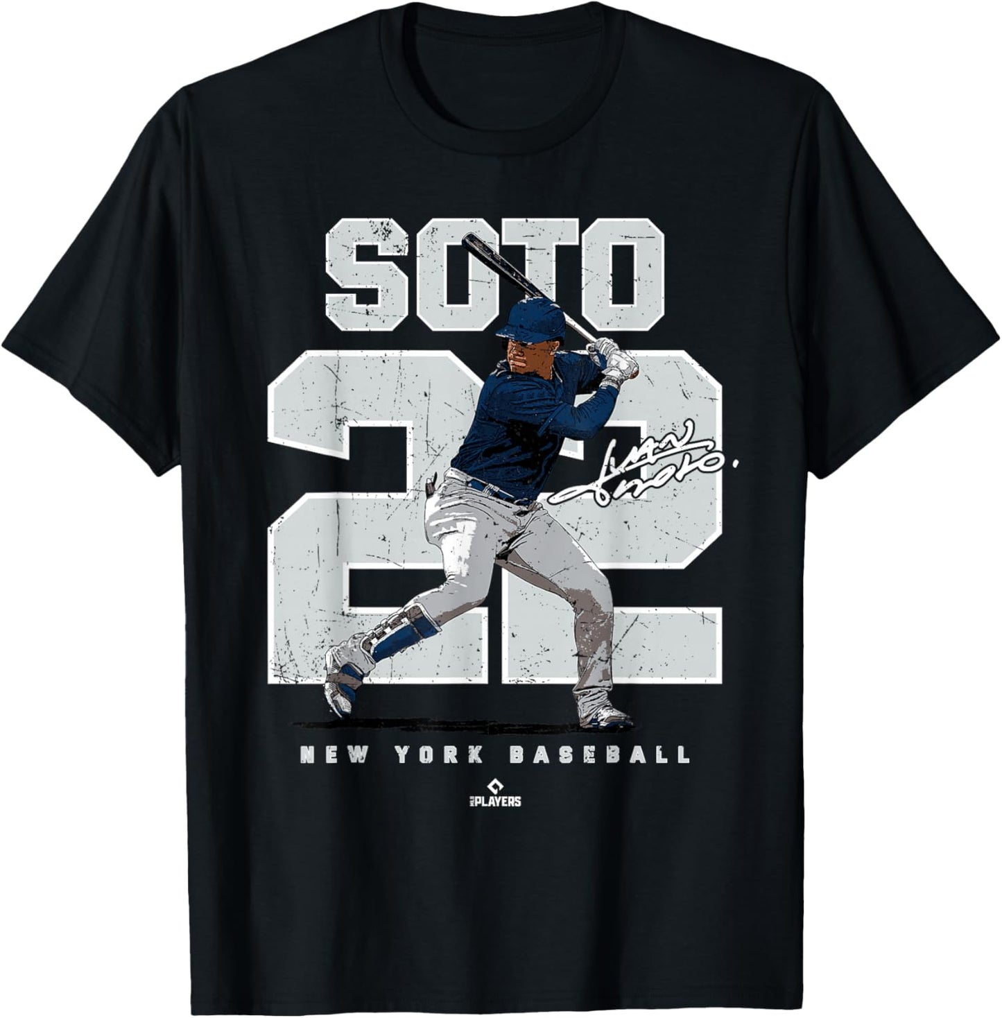 Number and Portrait Juan Soto New York MLBPA T-Shirt - T-Shirt | Black