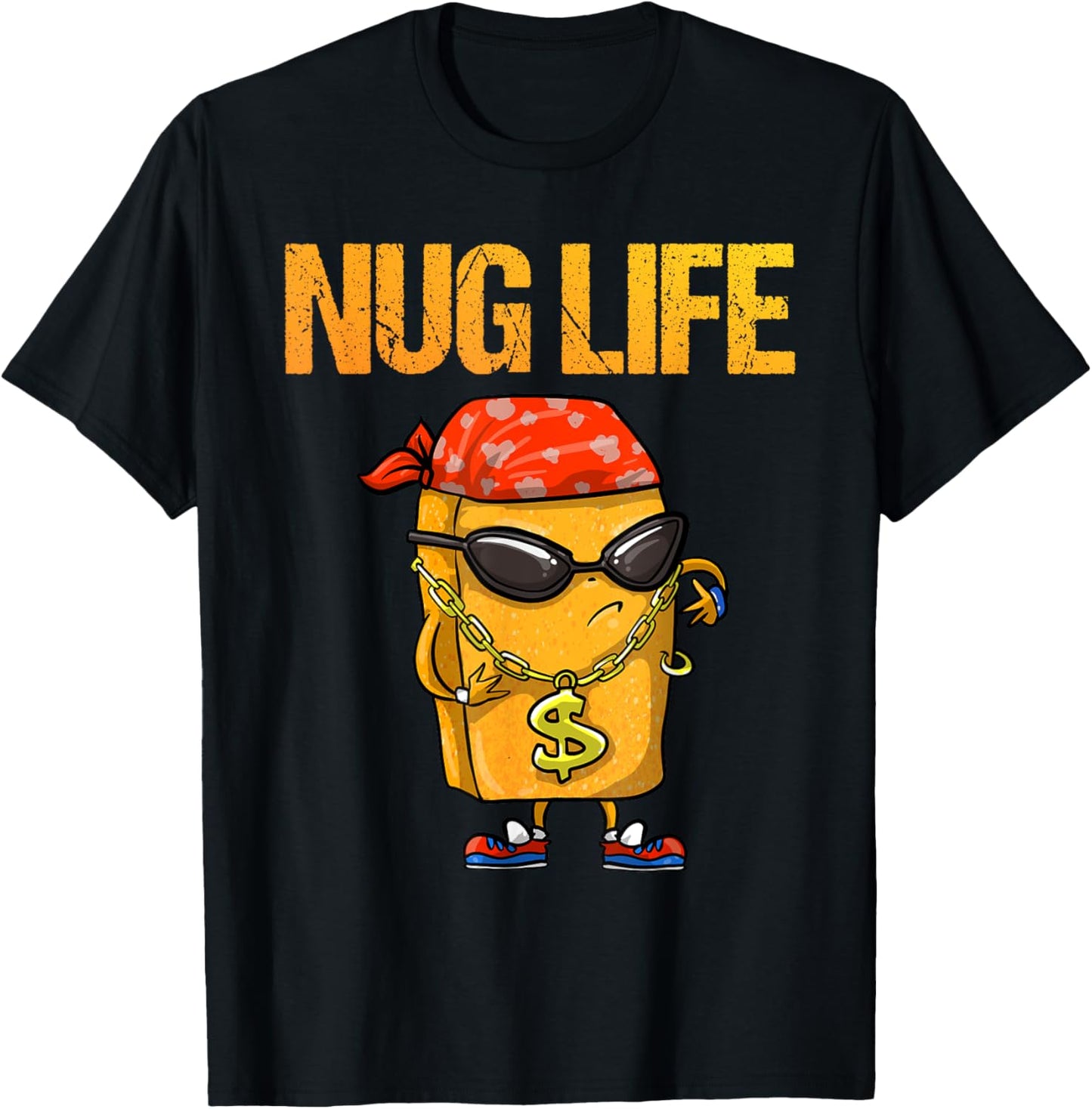 Cool Chicken Nugget Art For Boys Kids Chicken Nugget Lover T-Shirt - T-Shirt | Black