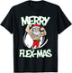 Santa Claus Flexing Merry Flex Mas Beard Funny Saying Design T-Shirt - T-Shirt | Black