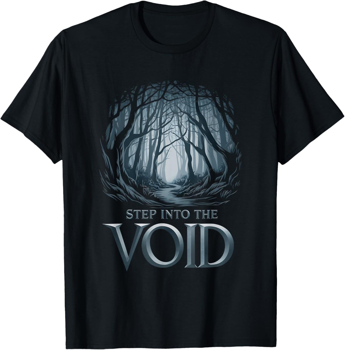 Step Into the Void of Mysterious Creepy Dark Forest Spooky T-Shirt - T-Shirt | Black