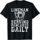 Lineman Serving Pancakes Daily Football Lineman T-Shirt - T-Shirt | Black