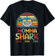Retro Vintage Momma Shark Mom Gift T-Shirt - T-Shirt | Black