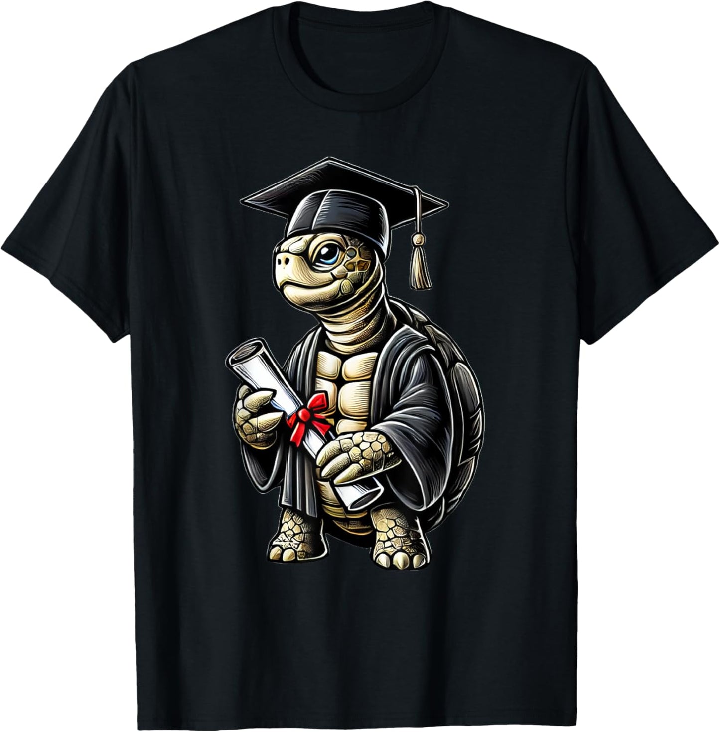 Cute Turtle Graduation T-Shirt - T-Shirt | Black