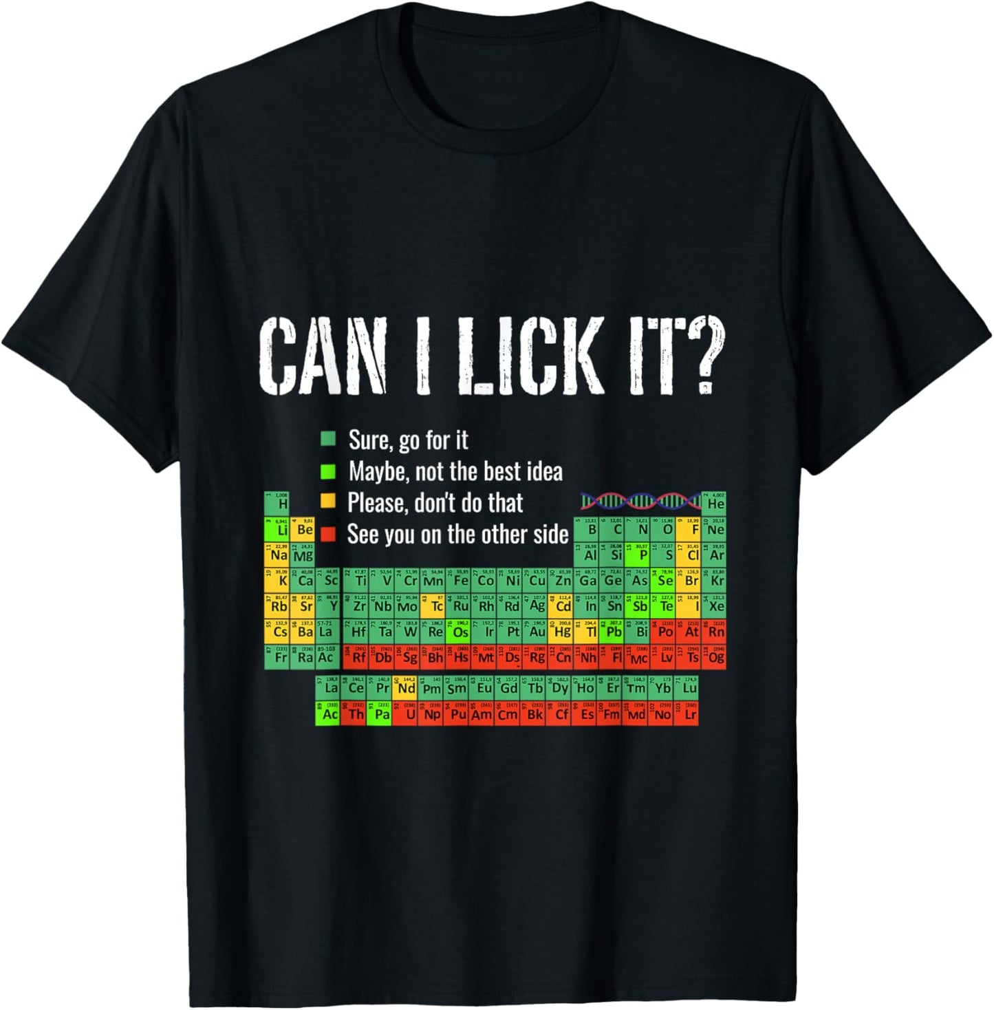 Lustig kann ich es lecken? 100 Tage Schulperiodensystem T-Shirt - T-Shirt | Black