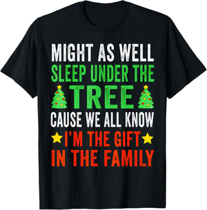 Might As Well Sleep Under The Tree Shirt Christmas Pajamas T-Shirt - T-Shirt | Black