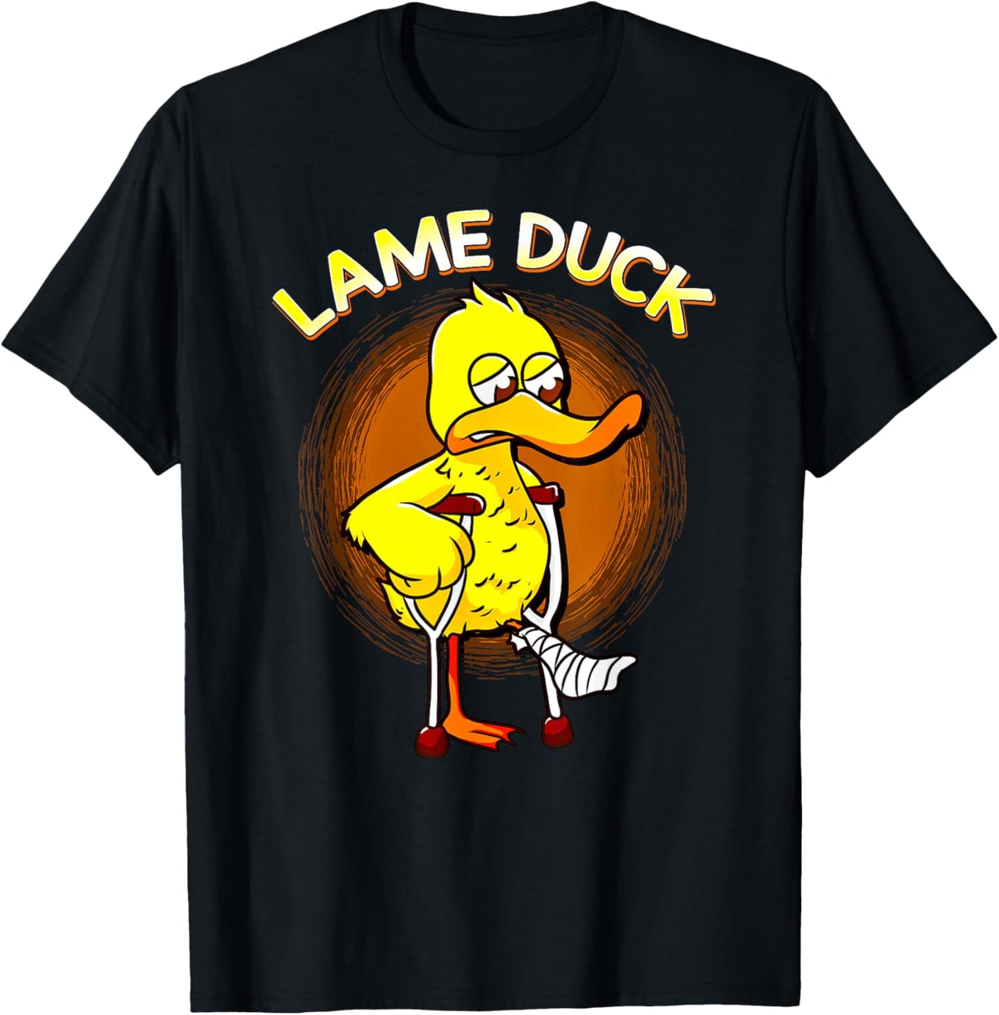 Funny Lame Duck Cute Duck on Crutches Get Well T-Shirt - T-Shirt | Black