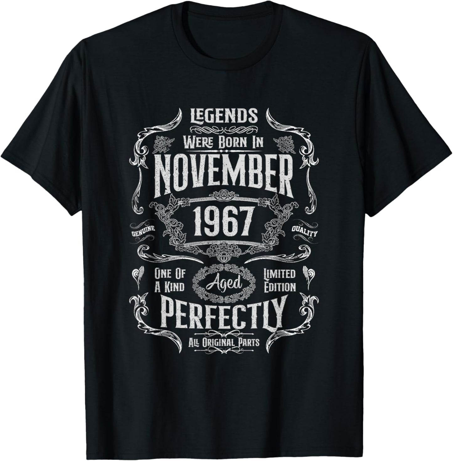 57th Birthday Legends Were Born In November 1967 T-Shirt - T-Shirt | Black