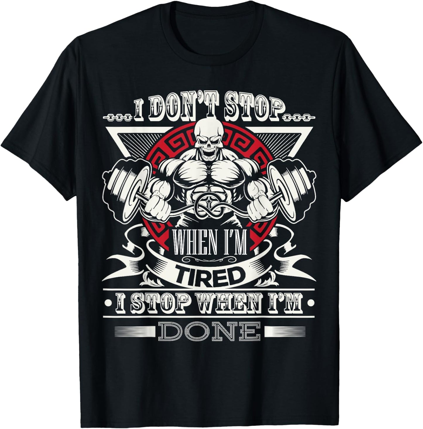 Fitness Motivational Gym Workout Bodybuilding Bodybuilder T-Shirt - T-Shirt | Black
