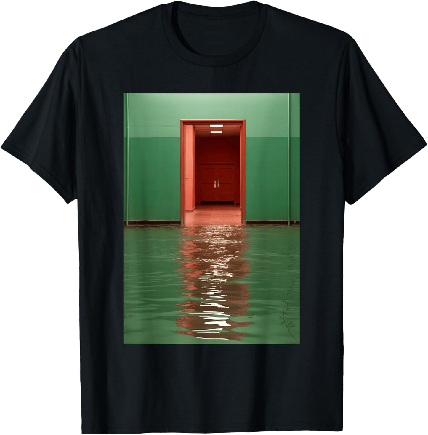 Liminal Spaces Weirdcore Dimensional Swim Illusion T-Shirt - T-Shirt | Black
