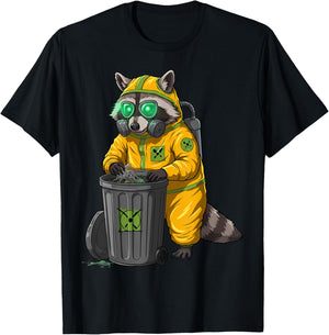 Hazmat Raccoon Halloween Trash Panda T-Shirt - T-Shirt | Black