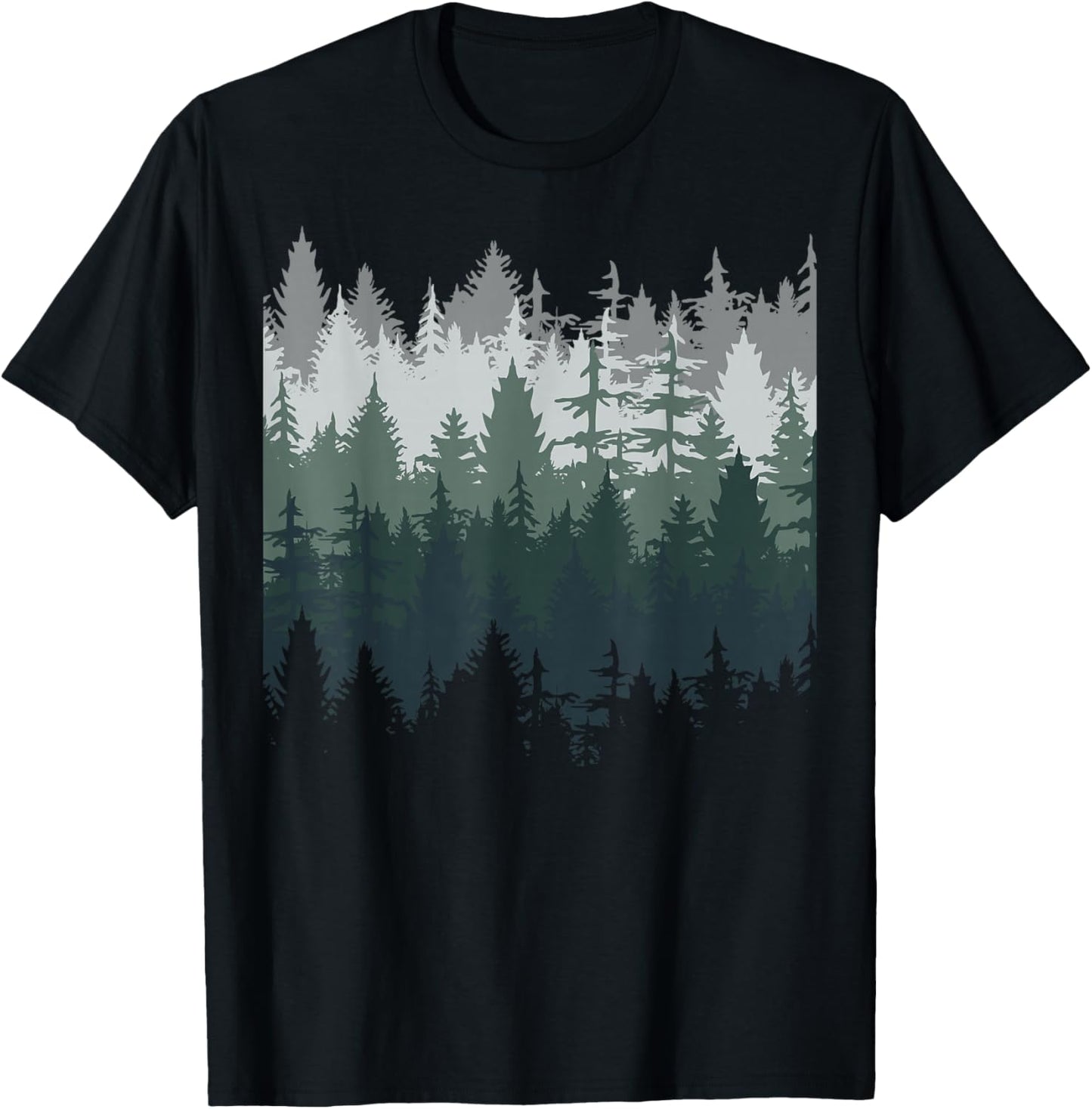 Nature Trees and Forest T-Shirt - T-Shirt | Black