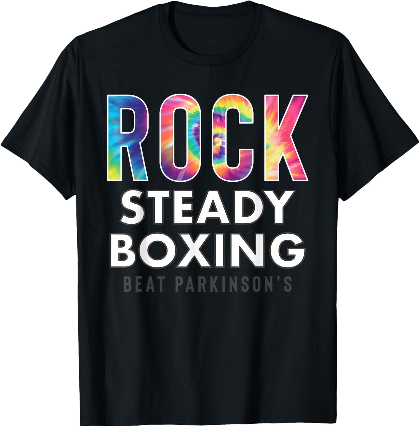 Rock Steady Boxing Hippie Tie Dye NEW T-Shirt - T-Shirt | Black
