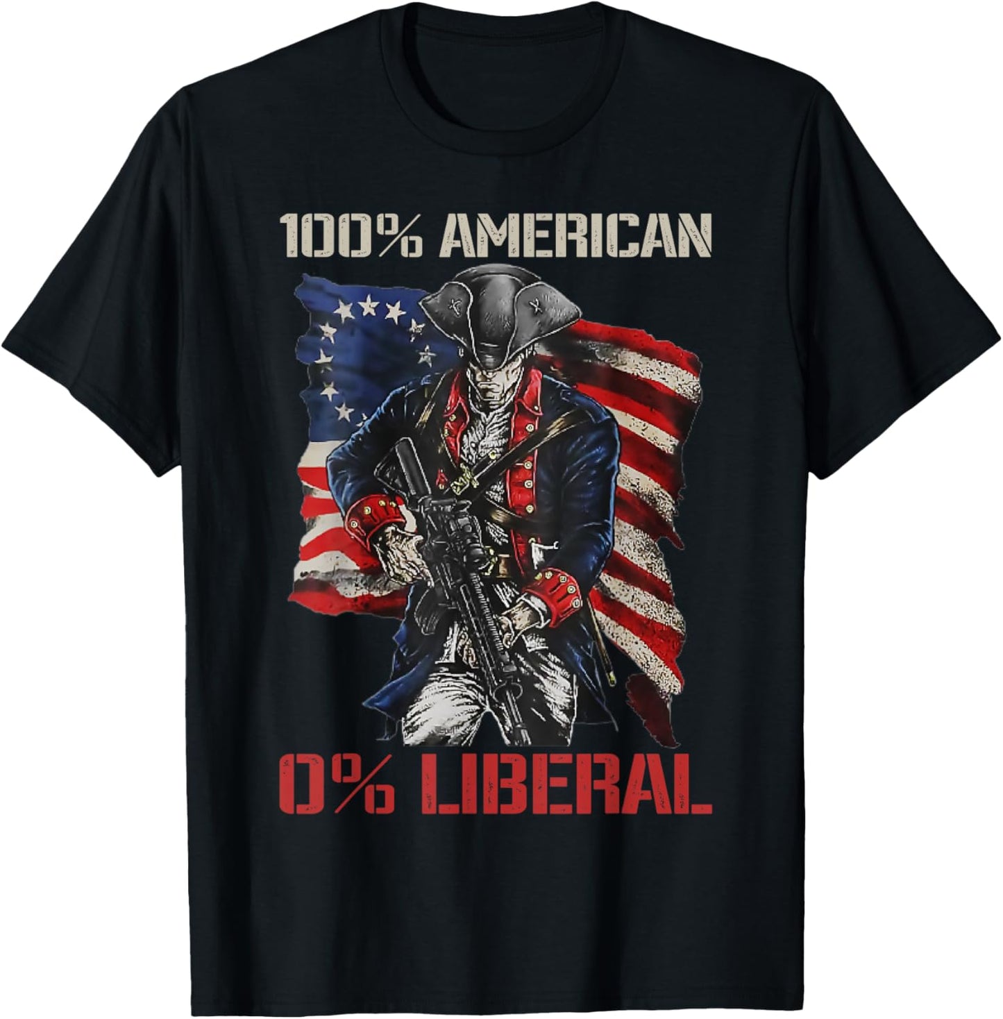 0% Liberal - Republican 2nd Amendment Funny Guns Joke T-Shirt - T-Shirt | Black