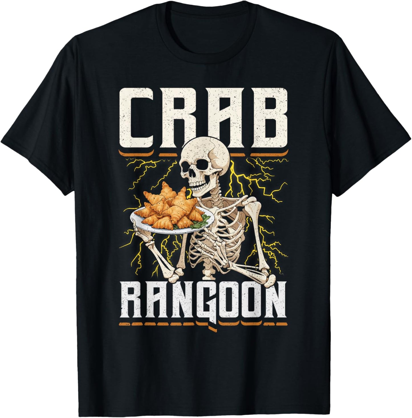Crab Rangoon Skeleton Funny Chinese Food Costume T-Shirt - T-Shirt | Black
