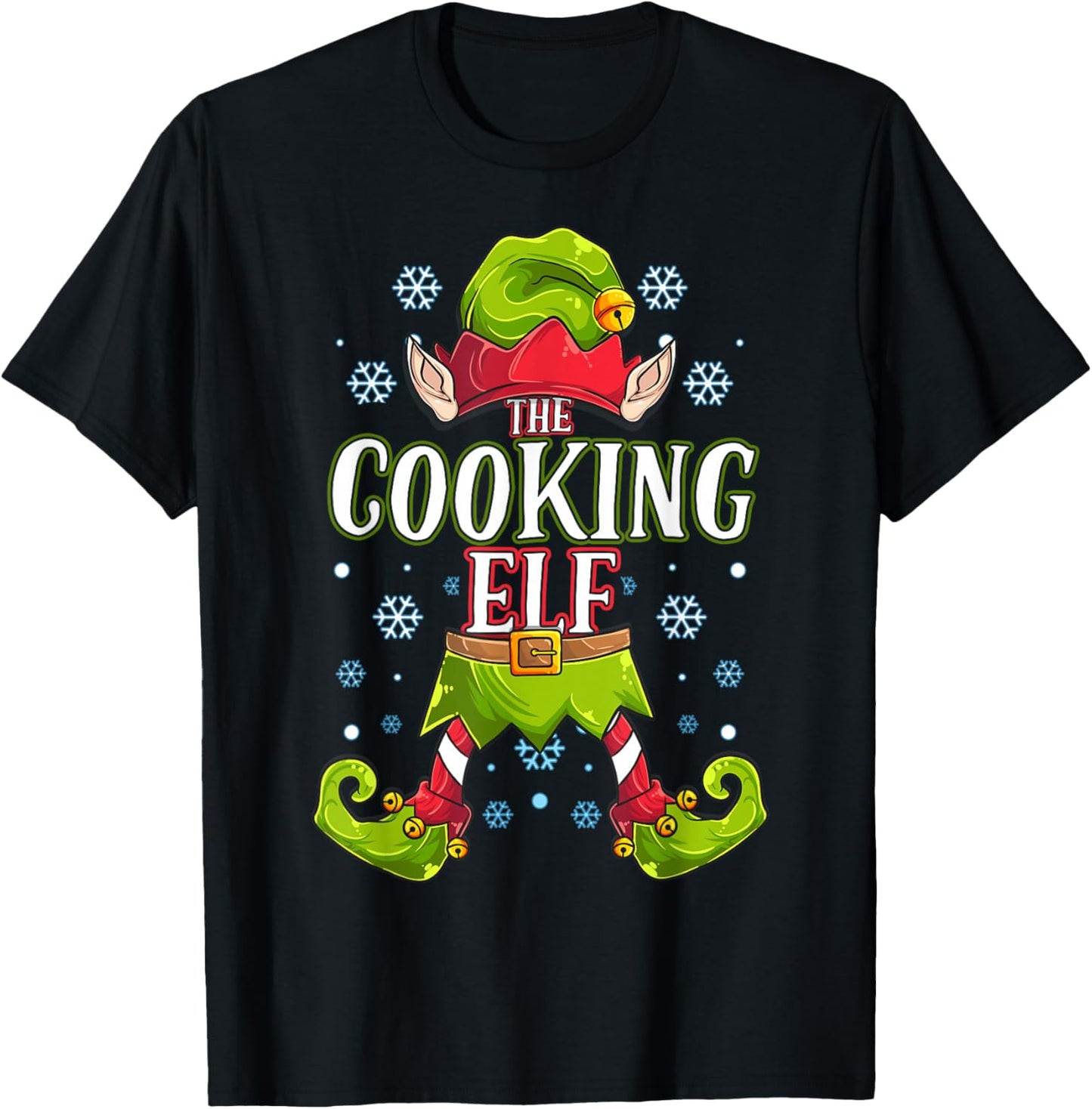Cooking Elf Matching Family Group Christmas Party T-Shirt - T-Shirt | Black