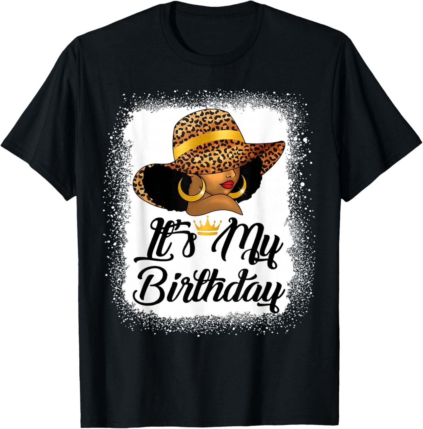 African American Woman It's My Birthday Black Queen T-Shirt - T-Shirt | Black