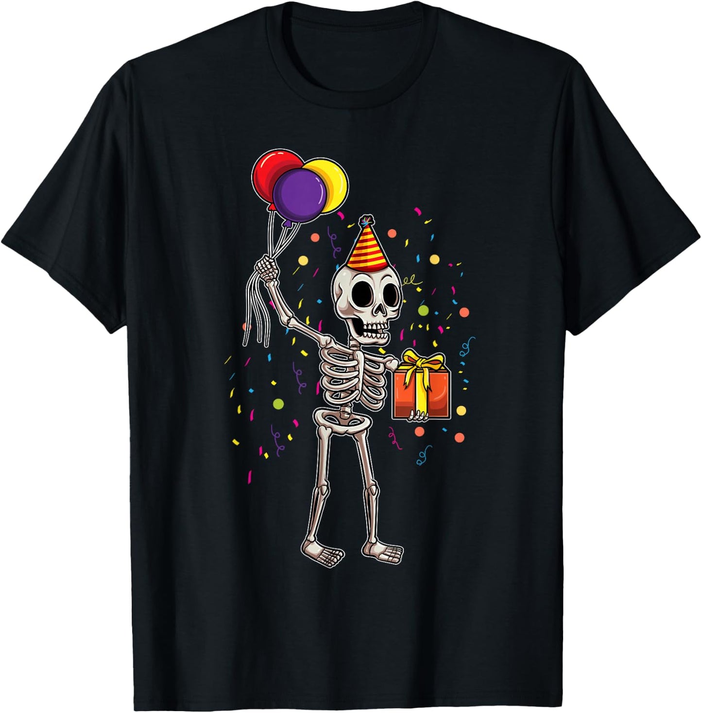 Skeleton Halloween Birthday T-Shirt - T-Shirt | Black