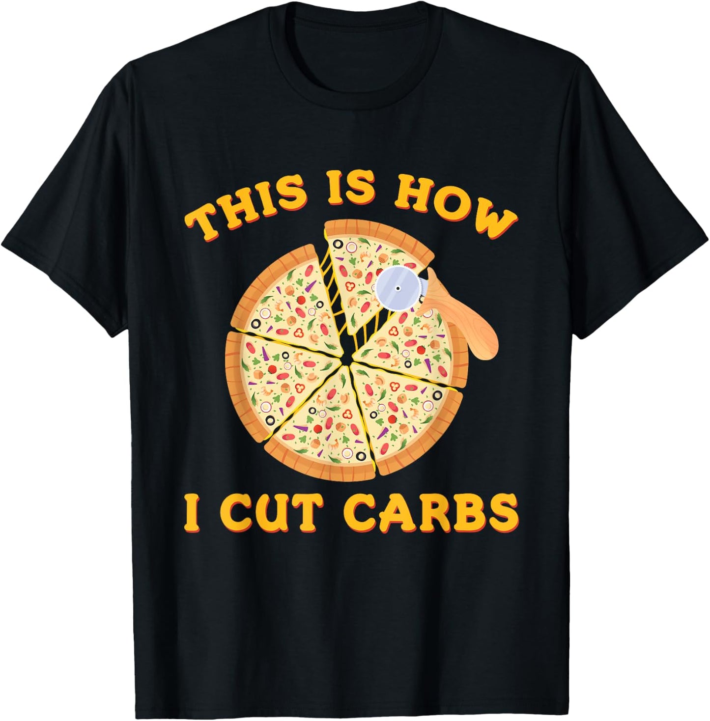 This is How I Cut Carbs Funny Pizza Lover Workout T-Shirt - T-Shirt | Black