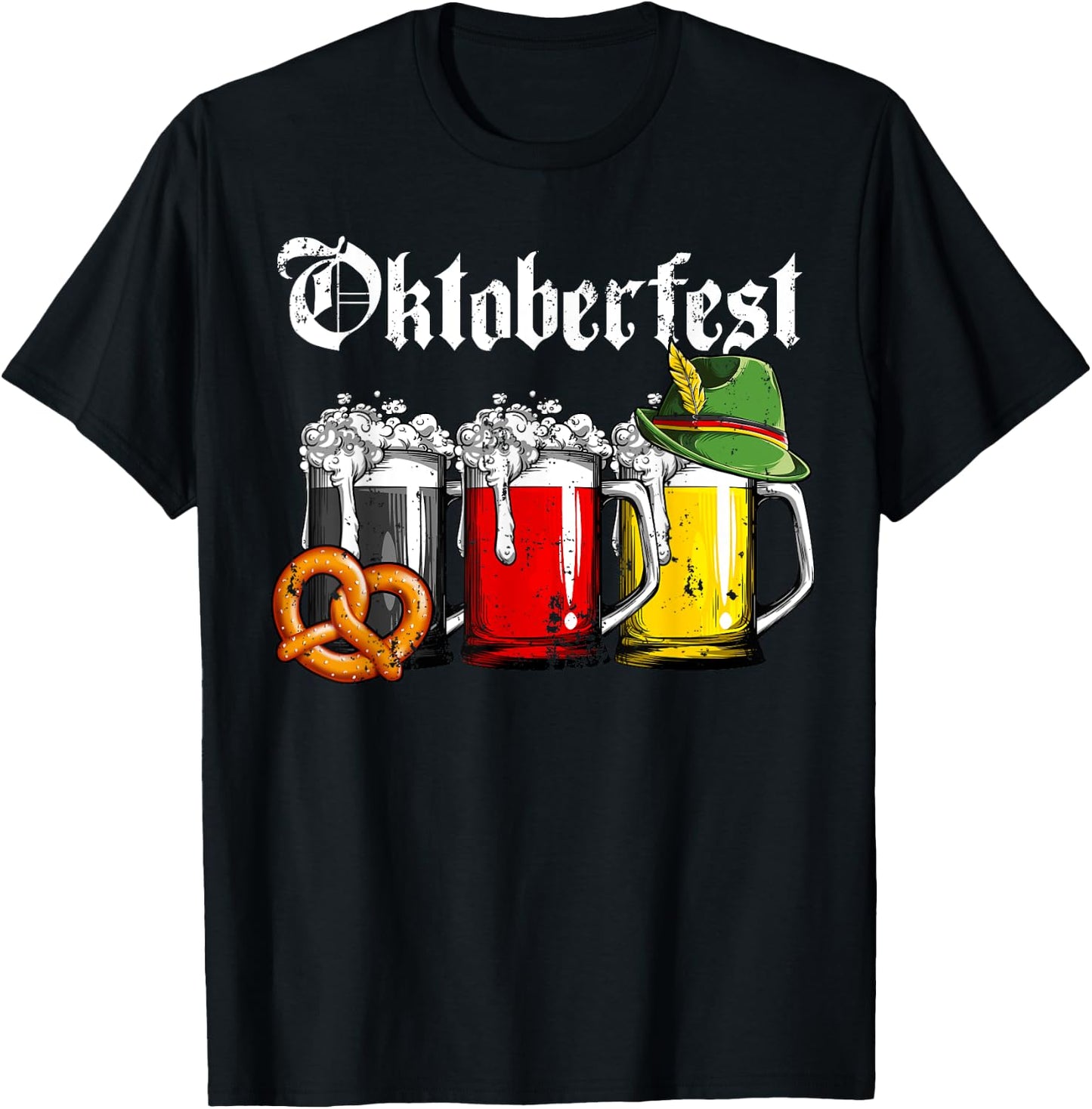 Oktoberfest Beer German Flag Clothing Men Women Drinking Mug T-Shirt - T-Shirt | Black