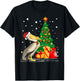 Funny Pelican Lover Gift Santa Hat Pelican Christmas T-Shirt - T-Shirt | Black