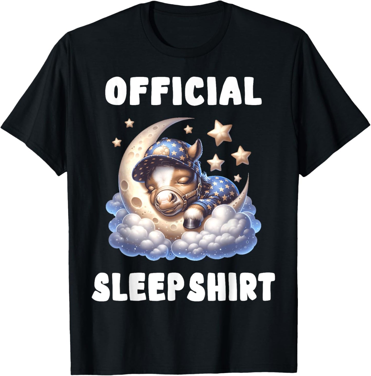 Horse - Official Sleepshirt Pajamas Nightgown T-Shirt - T-Shirt | Black