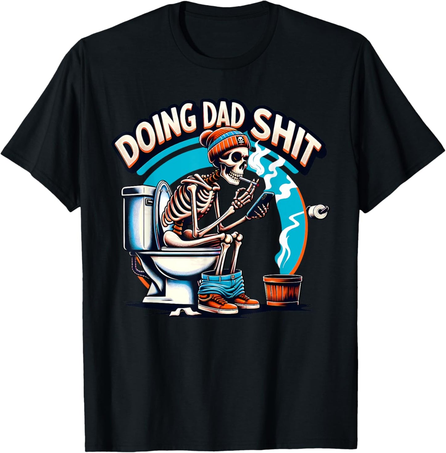 Doing Dad Shit Step Dad Skeleton Dad Joke Happy Father's Day T-Shirt - T-Shirt | Black