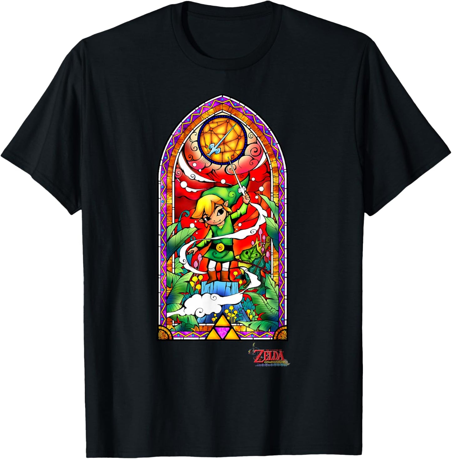 The Legend of Zelda The Wind Waker Link Stained Glass T-Shirt - T-Shirt | Black