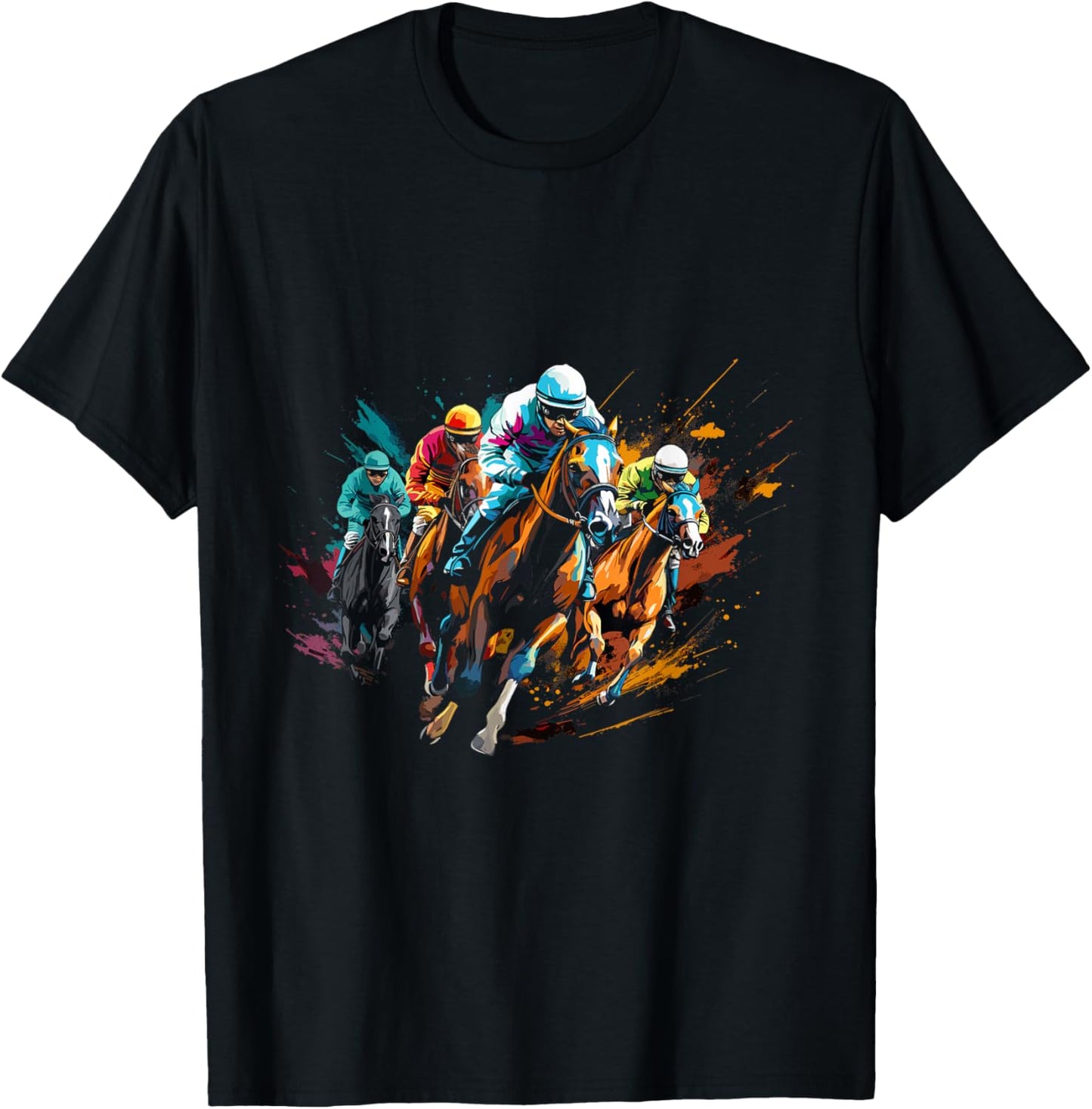 Funny Horse Racing Jockey Racer Derby Rider Race Track T-Shirt - T-Shirt | Black