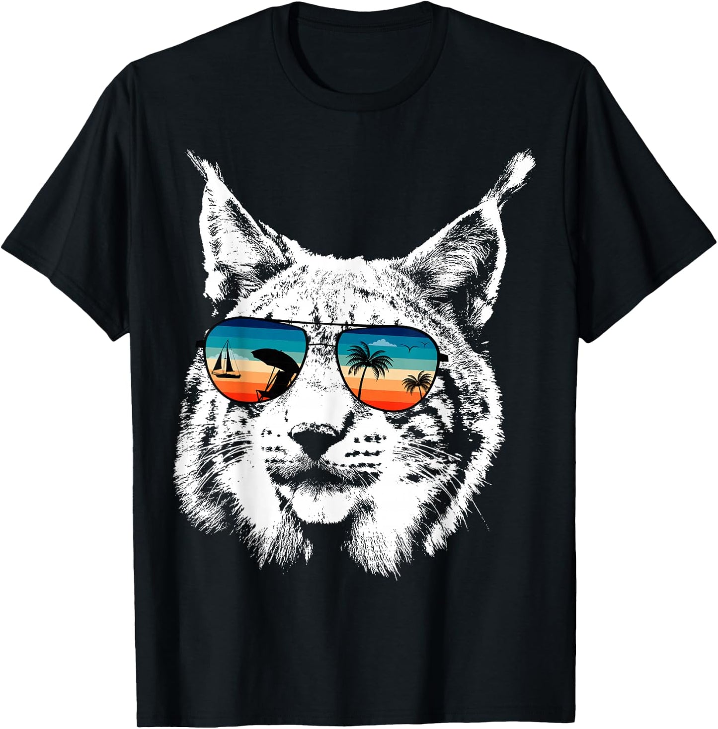 LYNX Shirts With Glasses Sunglasses Retro Style T-Shirt - T-Shirt | Black