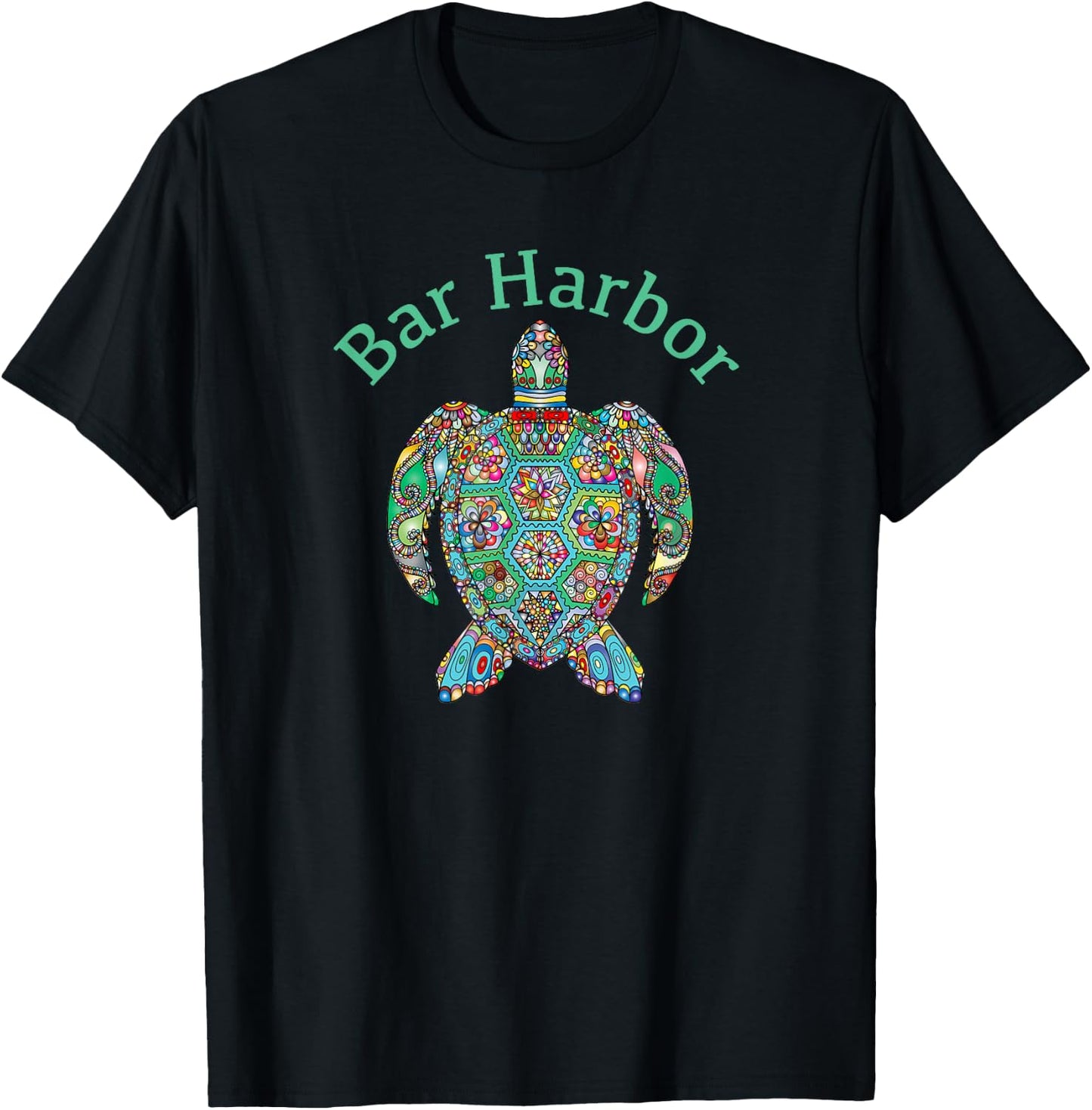 Bar Harbor Tribal Turtle Gift T-Shirt - T-Shirt | Black