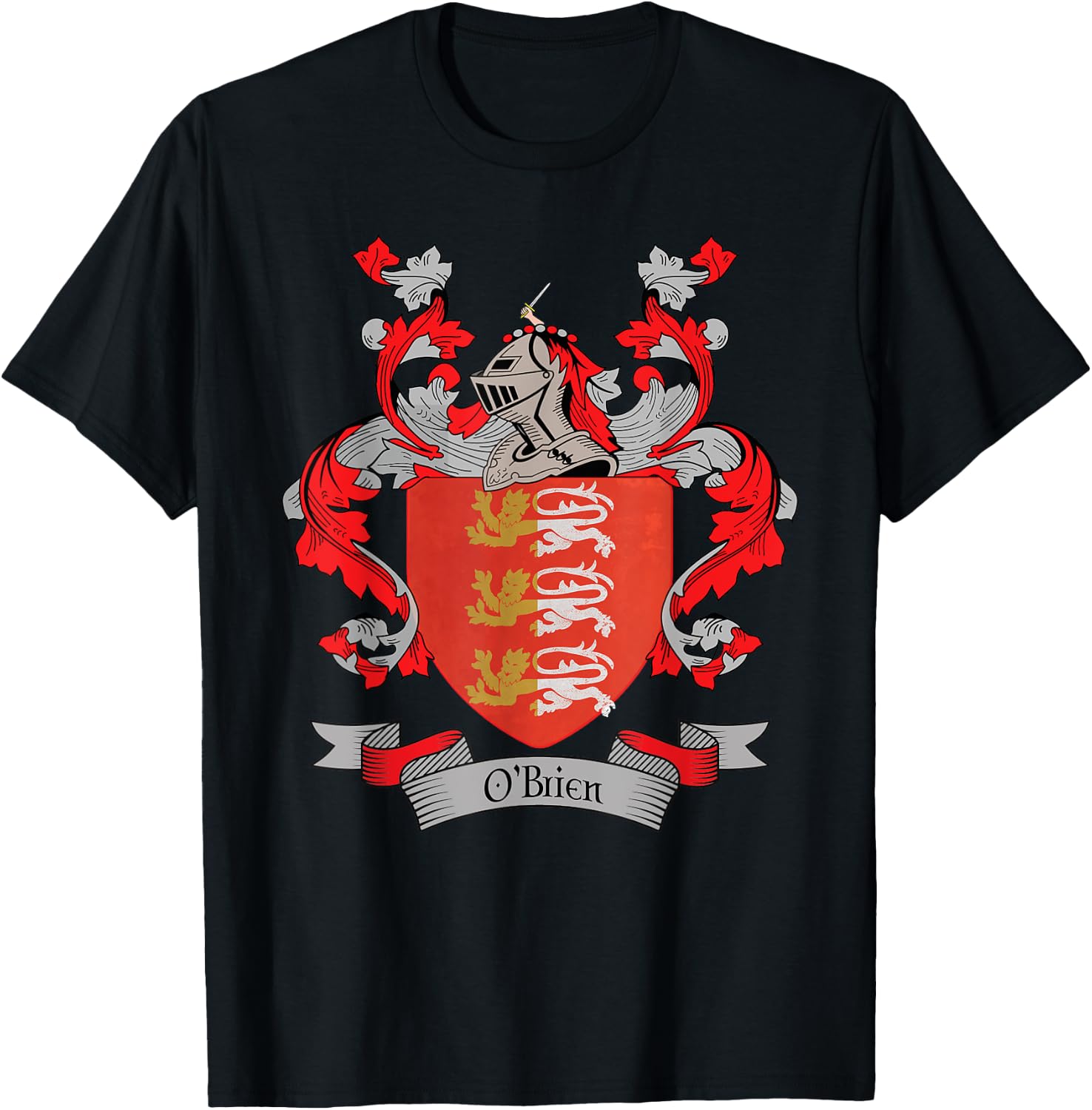 O'Brien Coat of Arms | O'Brien Surname Family Crest T-Shirt - T-Shirt | Black