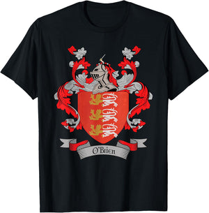 O'Brien Coat of Arms | O'Brien Surname Family Crest T-Shirt - T-Shirt | Black