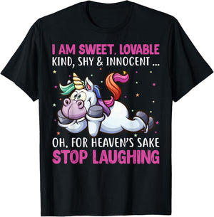 I Am Sweet Lovable Kind Shy & Innocent Oh For Heaven's Sake T-Shirt - T-Shirt | Black