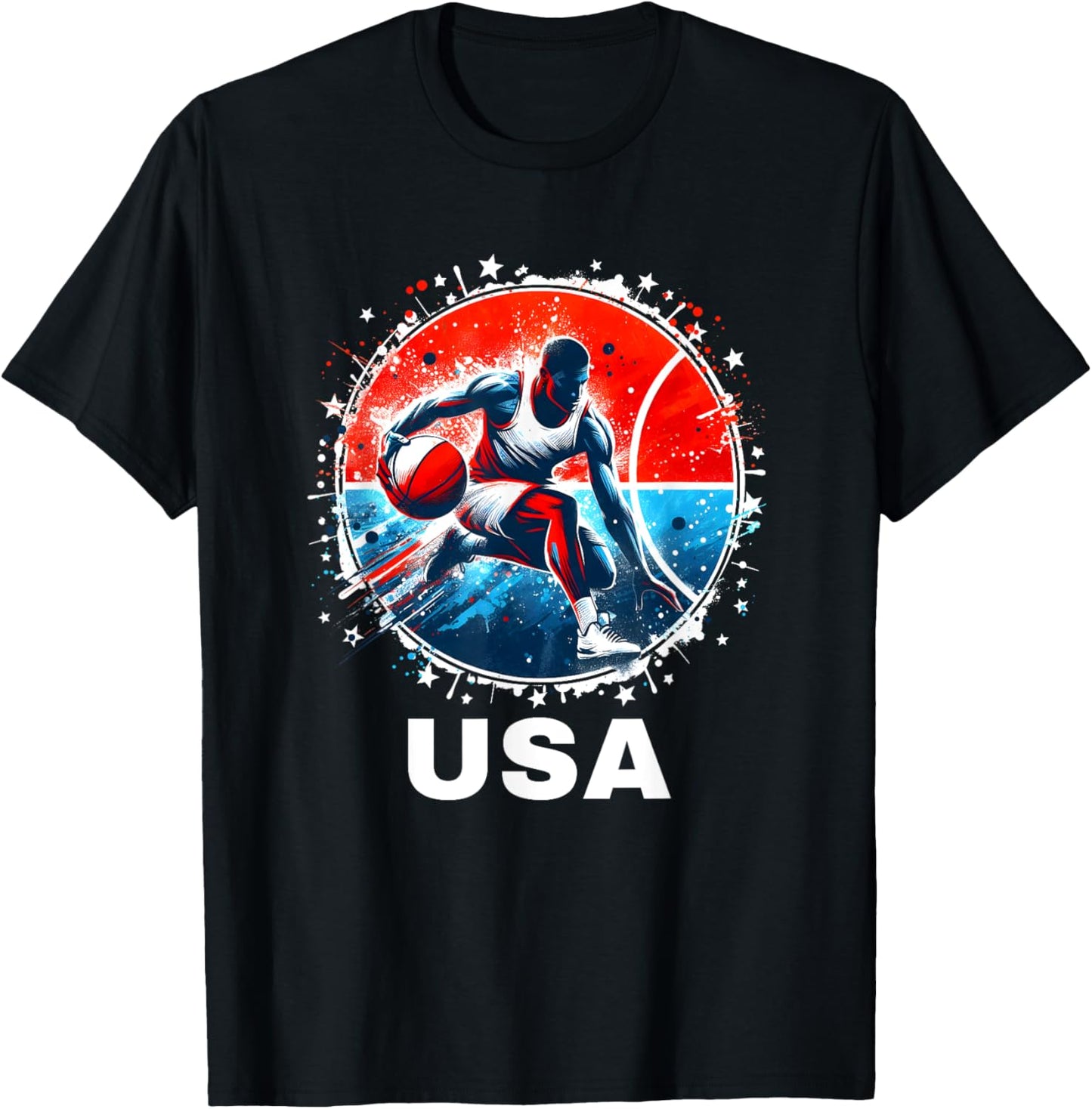 Basketball USA Team Men Women Kids Basketball Apparel USA T-Shirt - T-Shirt | Black