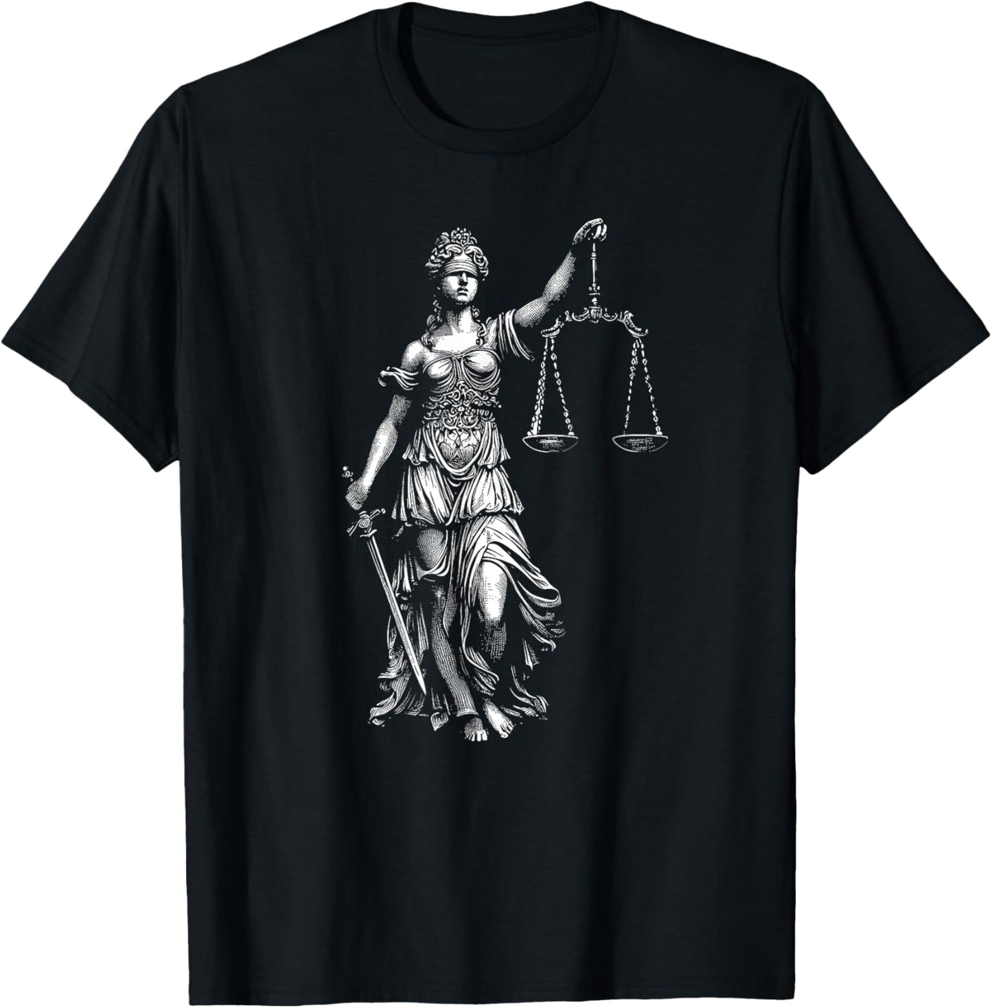 Lady Justice Greek Goddess Themis Law Lawyer , Small, Black T-Shirt - T-Shirt | Black