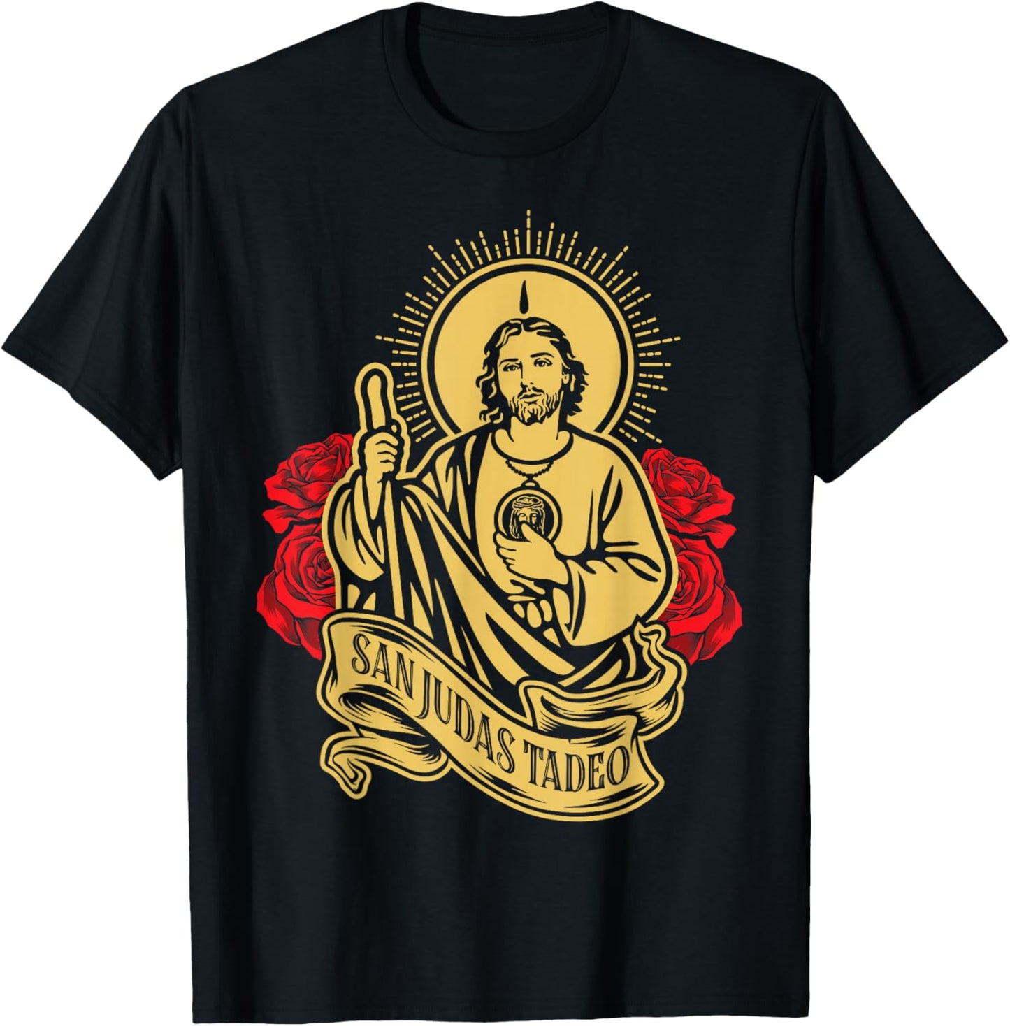 San Judas Tadeo Siempre A Mi Lado Spanish Jesus T-Shirt - T-Shirt | Black