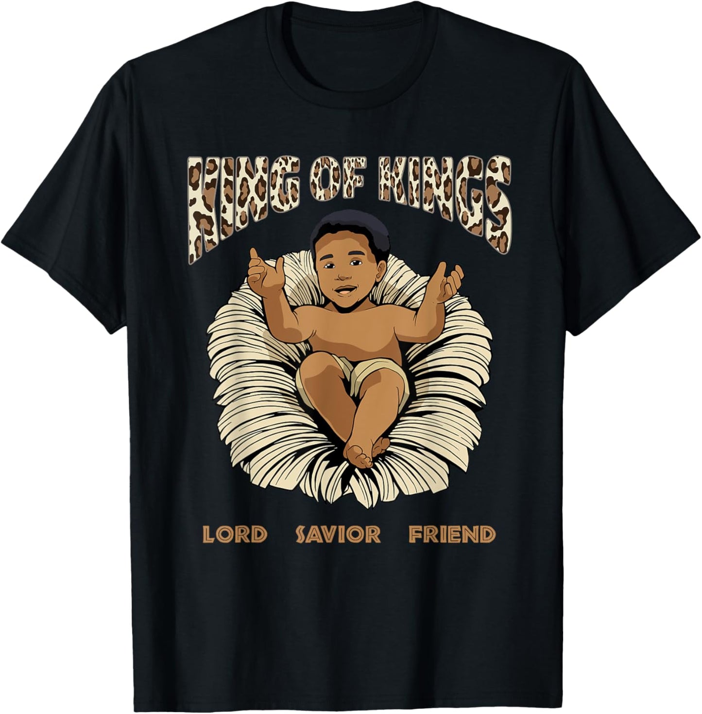 African American Christmas Black Baby Jesus King Nativity T-Shirt - T-Shirt | Black